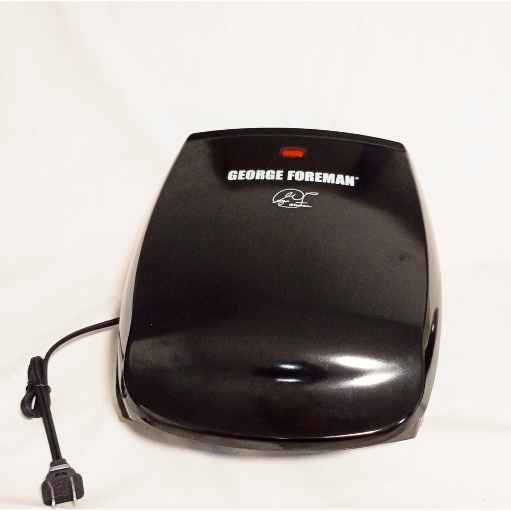 George Foreman Electric Contact Grill Black Drip Tray Easy Clean Meat Vegetables